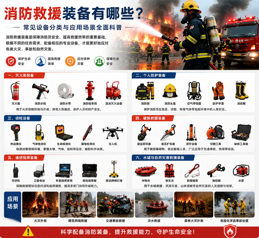 消防救援装备有哪些?常见设备分类与应用场景全面科普(图1)