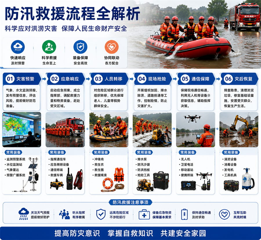 防汛救援流程有哪些?洪涝灾害应急处置全过程科普(图1)