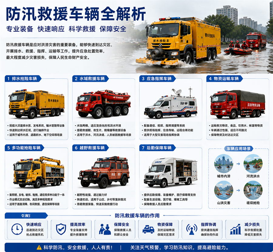 防汛救援车辆有哪些?常见应急车辆类型与应用场景科普(图1)